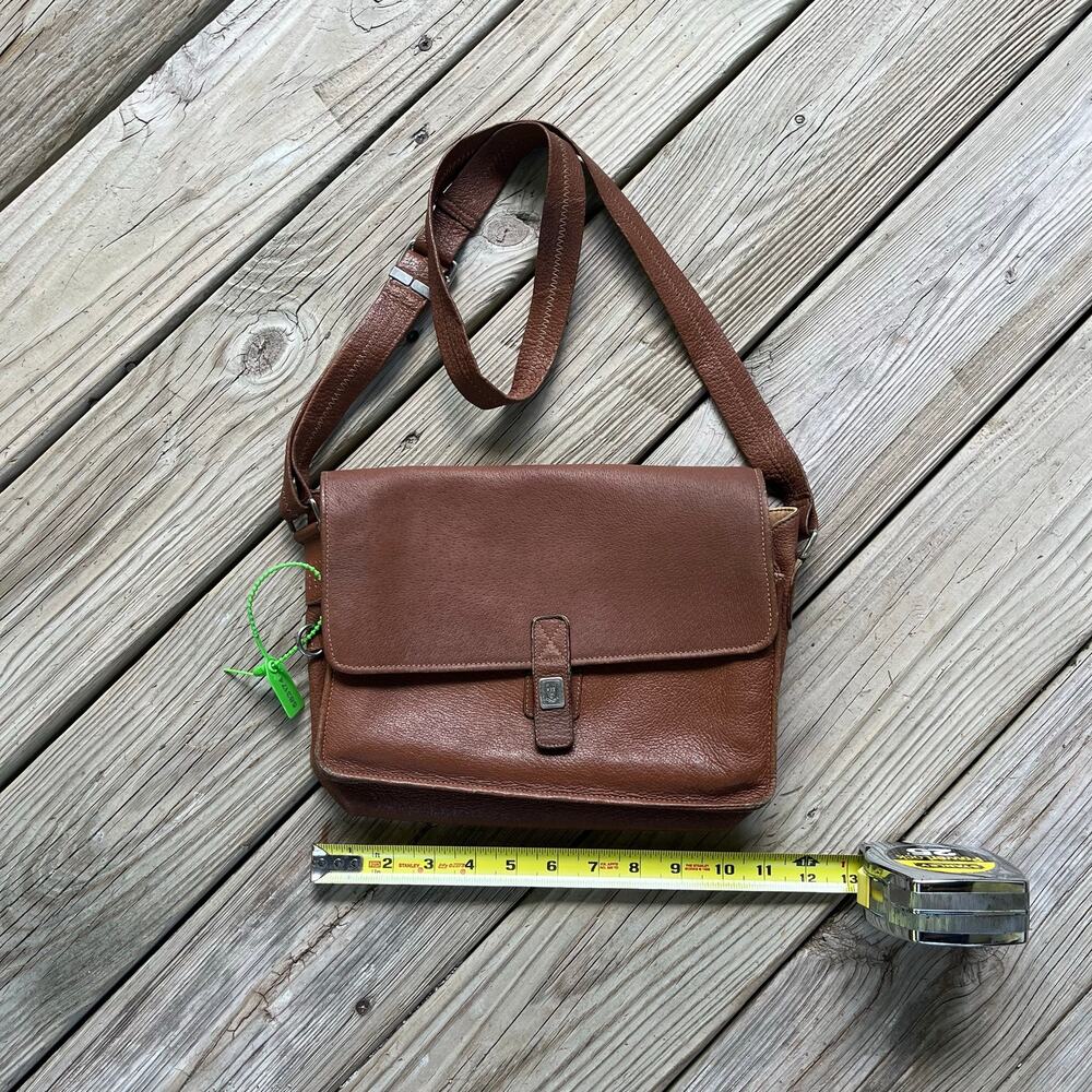 Gucci Vintage Brown Leather Messenger Crossbody Bag Est. 1970's Era - Picture 5 of 15